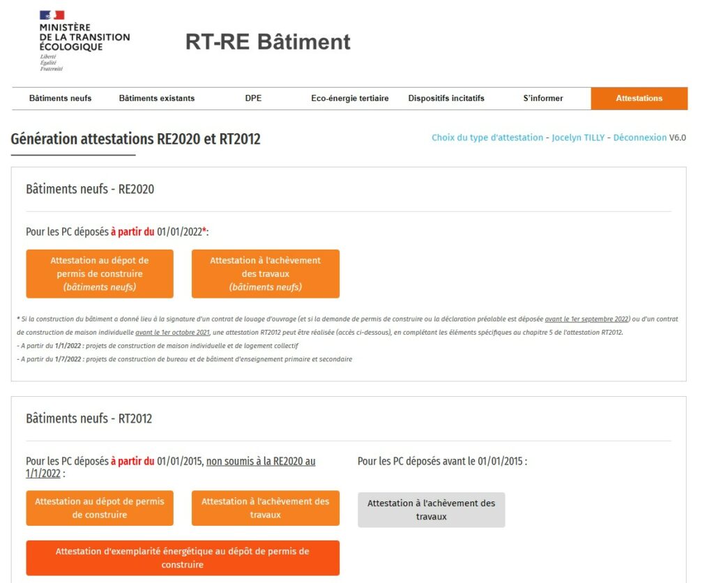 attestation bbio extension RE2020